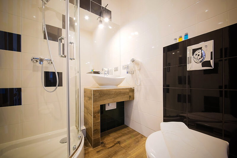 Boogie ApartHouse – łazienka przy pokoju 1-osobowym Boogie ApartHouse - łazienka przy pokoju 1-osobowym